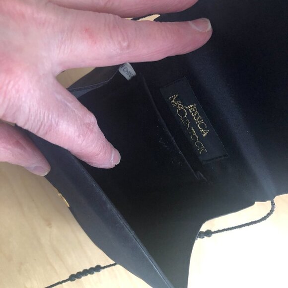 Vintage JESSICA MCCLINTOCK Satin Beaded Crossbody Bag - Whimsigoth - Picture 6 of 7